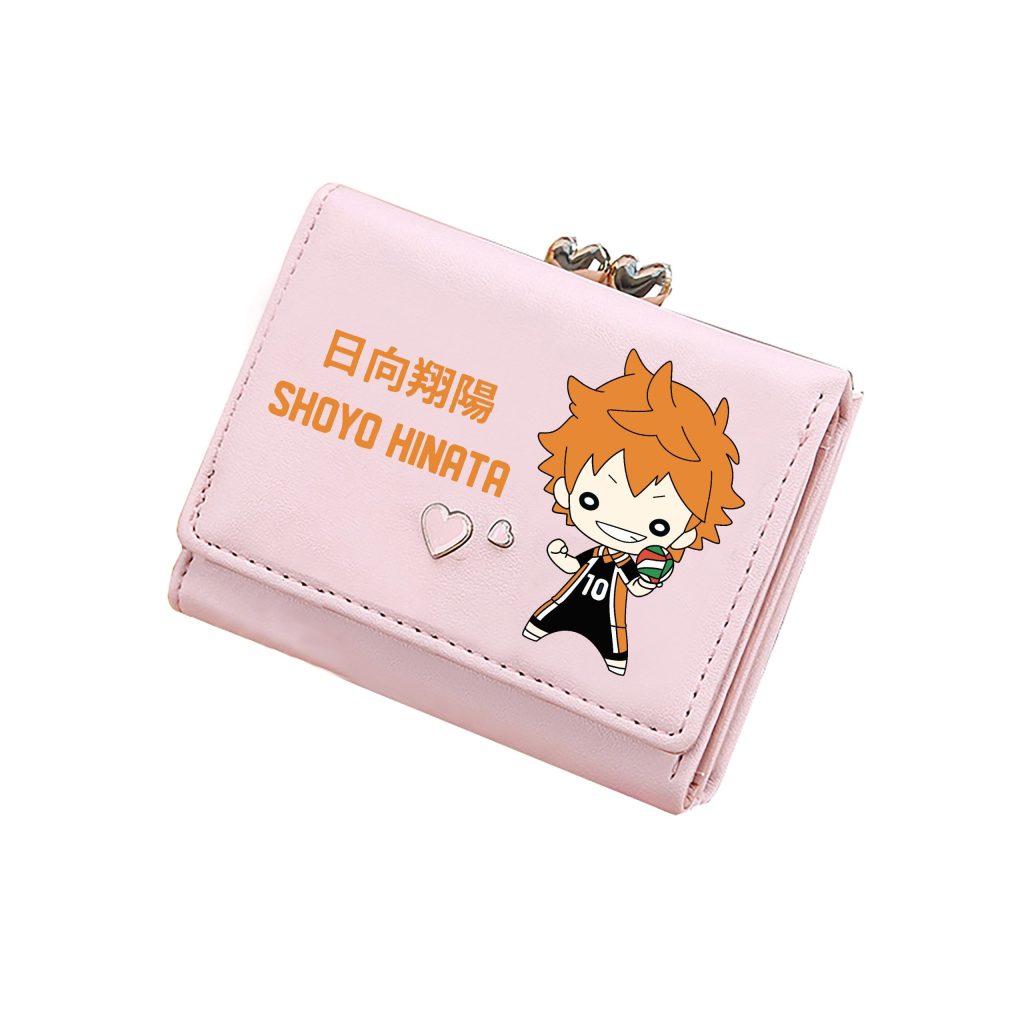 Haikyuu Karasuno VBC Short Wallet Students ID Card Holders Pu Leather Kawaii Coins Purses Girls Pink 1 scaled 1 - Haikyuu Store