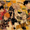 Japanese Cartoon Haikyuu Poster Volleyball Boy Art Painting Kraft Paper Manga Vintage Prints Wall Sticker for 21 - Haikyuu Store