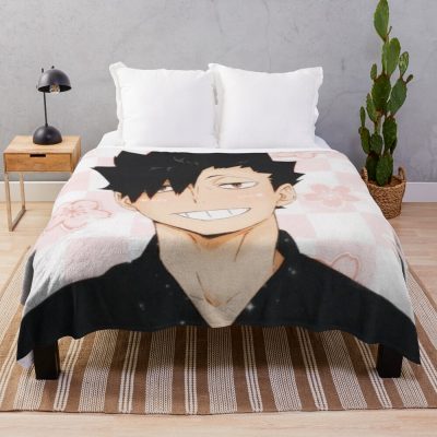 Pink Haikyuu!! Kuroo Tetsurou Throw Blanket Official Haikyuu Merch