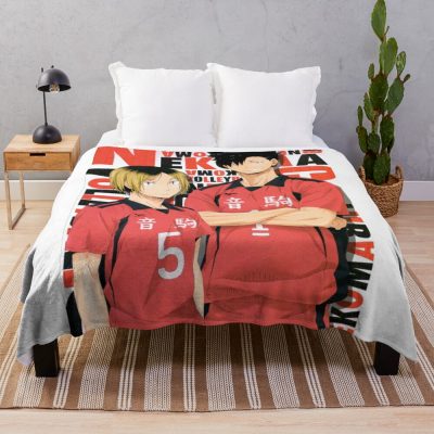 Haikyuu Kuroo And Kenma Throw Blanket Official Haikyuu Merch