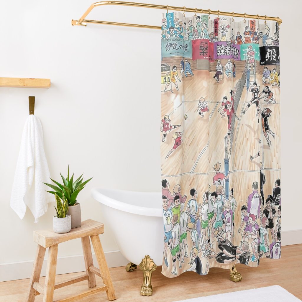 Volley Haikyuu Poster Shower Curtain Official Haikyuu Merch